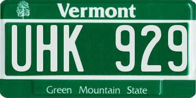 VT license plate UHK929