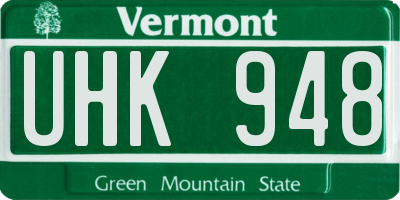 VT license plate UHK948