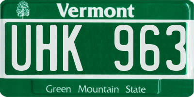 VT license plate UHK963