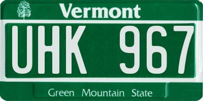 VT license plate UHK967