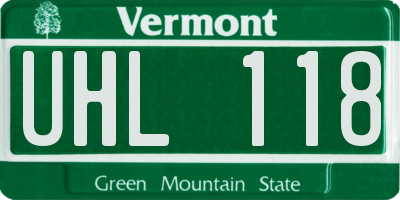 VT license plate UHL118