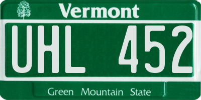 VT license plate UHL452