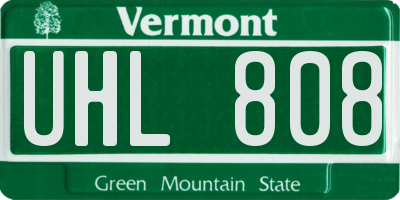 VT license plate UHL808