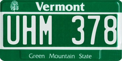 VT license plate UHM378