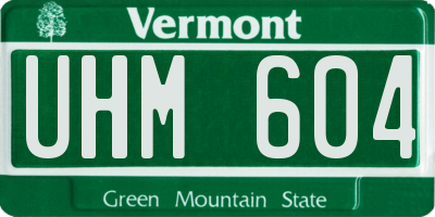 VT license plate UHM604
