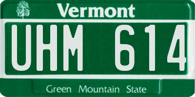 VT license plate UHM614