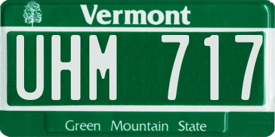 VT license plate UHM717