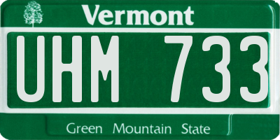 VT license plate UHM733