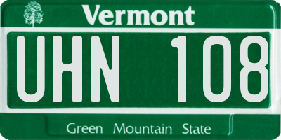 VT license plate UHN108