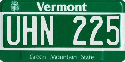 VT license plate UHN225