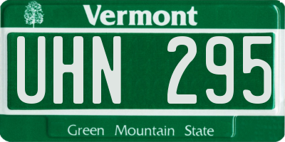 VT license plate UHN295