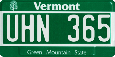 VT license plate UHN365