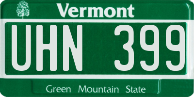 VT license plate UHN399