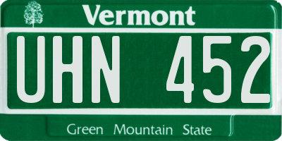 VT license plate UHN452