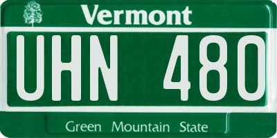 VT license plate UHN480