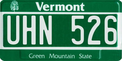 VT license plate UHN526