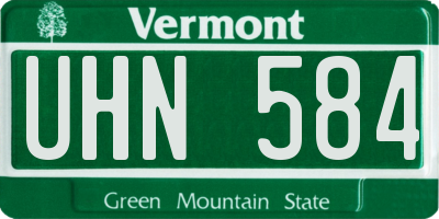 VT license plate UHN584