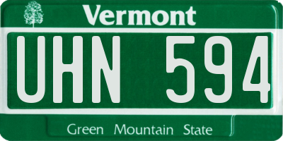 VT license plate UHN594