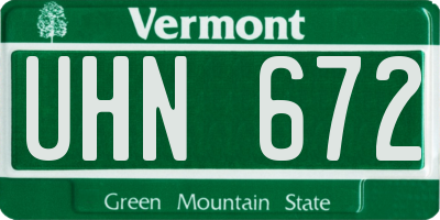 VT license plate UHN672