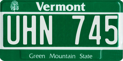 VT license plate UHN745
