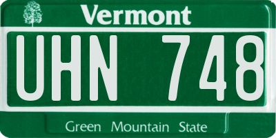 VT license plate UHN748