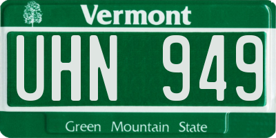 VT license plate UHN949