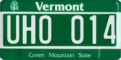 VT license plate UHO014