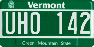 VT license plate UHO142