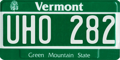 VT license plate UHO282