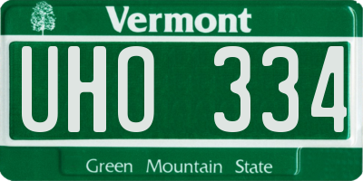 VT license plate UHO334