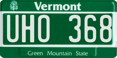 VT license plate UHO368