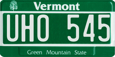 VT license plate UHO545