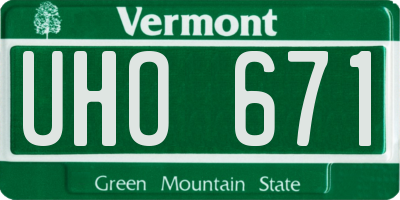 VT license plate UHO671