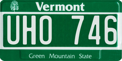 VT license plate UHO746