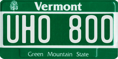 VT license plate UHO800