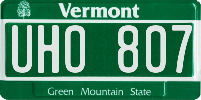 VT license plate UHO807