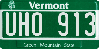 VT license plate UHO913