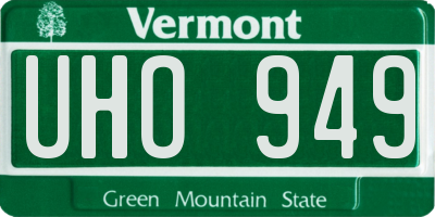 VT license plate UHO949