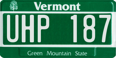 VT license plate UHP187