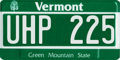 VT license plate UHP225