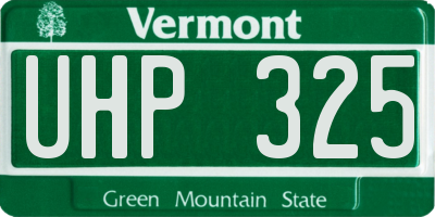 VT license plate UHP325