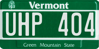 VT license plate UHP404