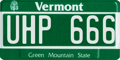 VT license plate UHP666