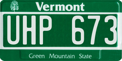 VT license plate UHP673