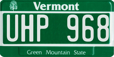 VT license plate UHP968