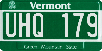 VT license plate UHQ179