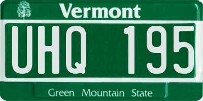 VT license plate UHQ195