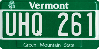 VT license plate UHQ261