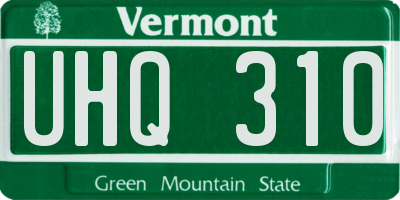 VT license plate UHQ310