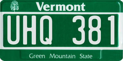 VT license plate UHQ381